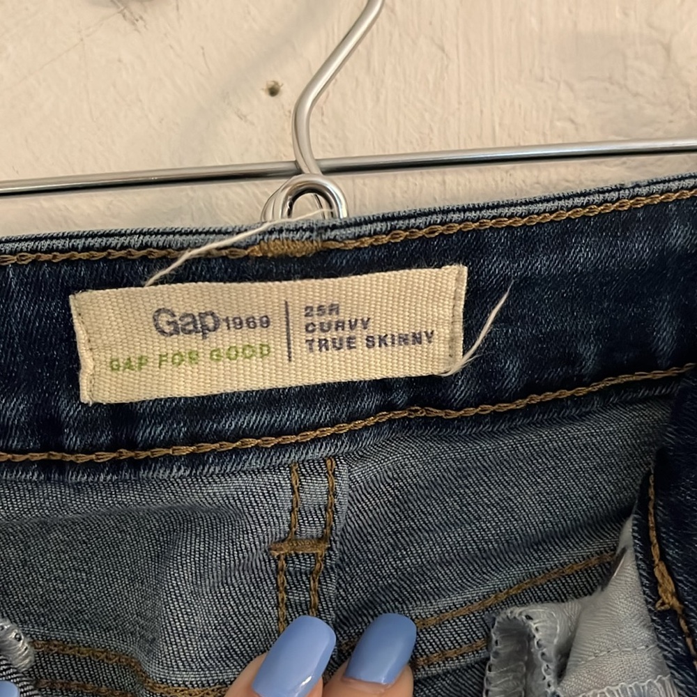 Gap 1969 Gap for Good Curvy True Skinny Jeans, Size 25/2R, Blue Denim - Picture 9 of 11